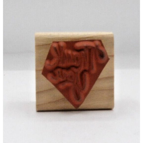 Stamp Thank You Stamping'Up! Script Wood/Rubber 1 1/4" x 1 1/8" - Picture 2 of 4